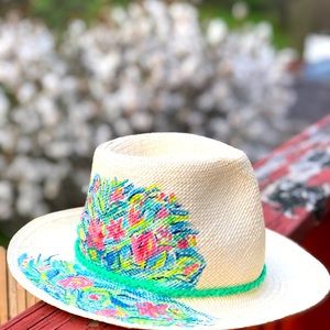 Hand Painted Panama Hat. (Lilly Pulitzer inspired)